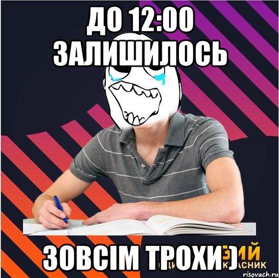 до 12:00 залишилось зовсім трохи ), Мем Типовий одинадцятикласник