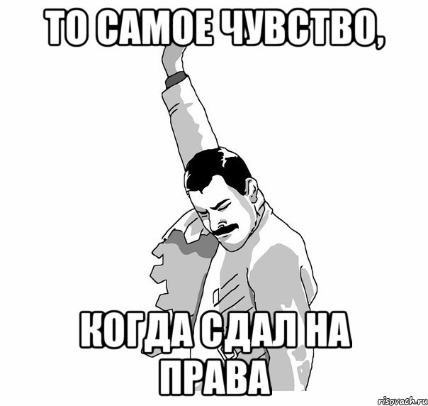 то самое чувство, когда сдал на права, Мем   Фрэдди Меркьюри (успех)