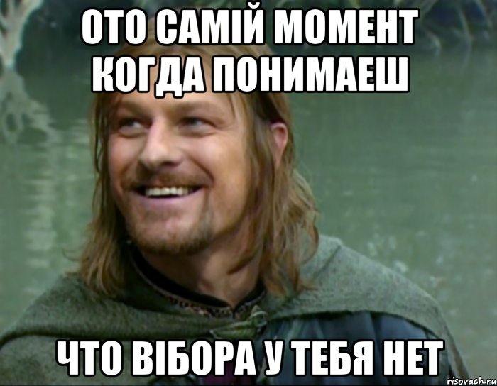 ото самій момент когда понимаеш что вібора у тебя нет, Мем Тролль Боромир