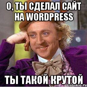 о, ты сделал сайт на wordpress ты такой крутой, Мем Ну давай расскажи (Вилли Вонка)