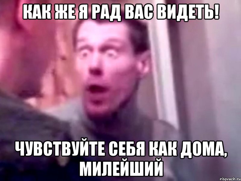 как же я рад вас видеть! чувствуйте себя как дома, милейший, Мем Запили