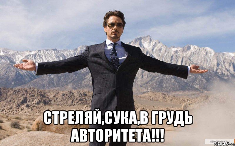  стреляй,сука,в грудь авторитета!!!, Мем железный человек