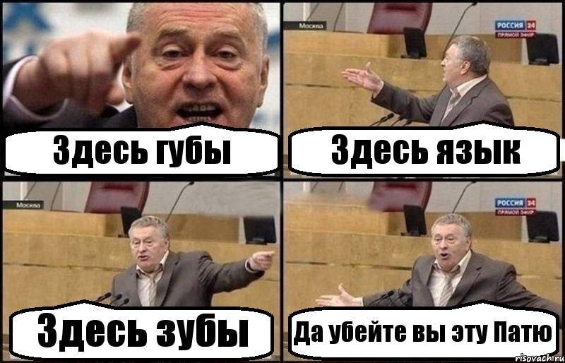 Здесь губы Здесь язык Здесь зубы Да убейте вы эту Патю, Комикс Жириновский