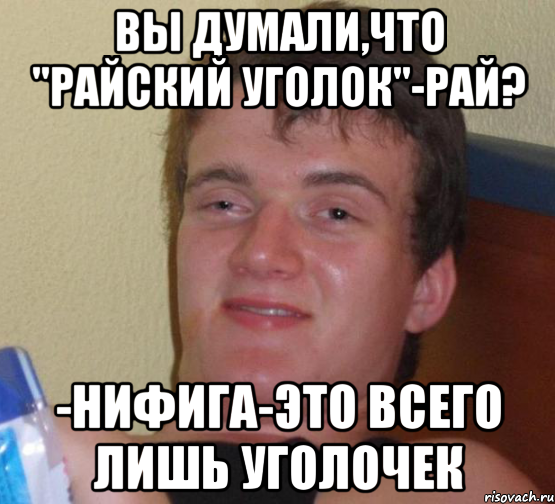 вы думали,что "райский уголок"-рай? -нифига-это всего лишь уголочек, Мем 10 guy (Stoner Stanley really high guy укуренный парень)