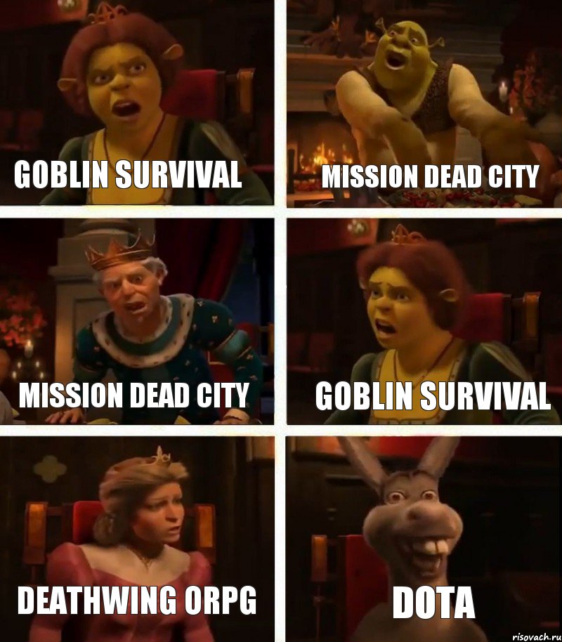 Goblin Survival Mission Dead city Deathwing ORPG Mission Dead city Goblin Survival Dota, Комикс  Шрек Фиона Гарольд Осел