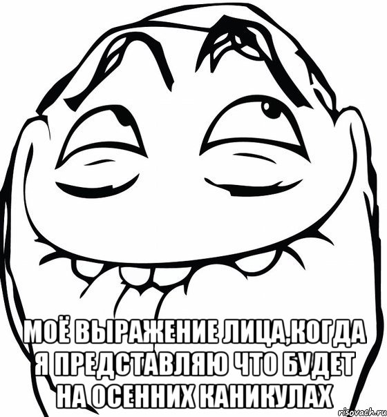  моё выражение лица,когда я представляю что будет на осенних каникулах, Мем  аааа