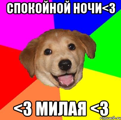 спокойной ночи<3 <3 милая <3, Мем Advice Dog