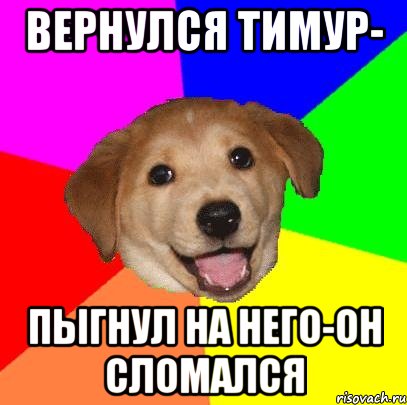 вернулся тимур- пыгнул на него-он сломался, Мем Advice Dog