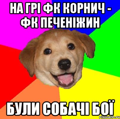 на грі фк корнич - фк печеніжин були собачі бої, Мем Advice Dog