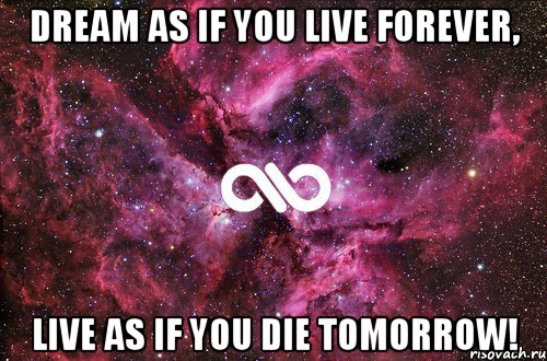 dream as if you live forever, live as if you die tomorrow!, Мем офигенно