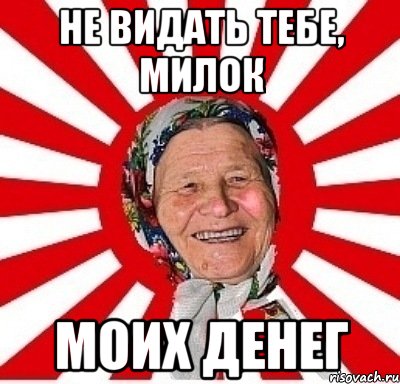 не видать тебе, милок моих денег