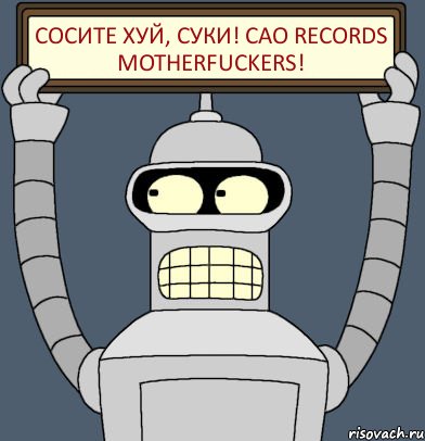 Сосите хуй, суки! CAO records motherfuckers!, Комикс Бендер с плакатом