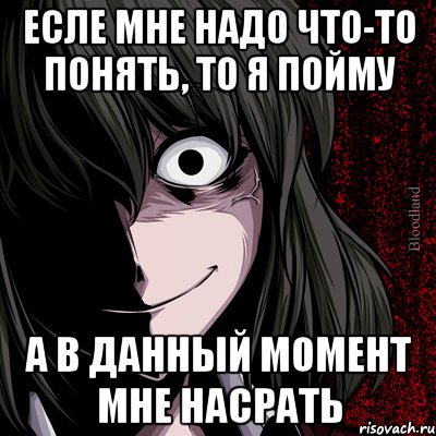 есле мне надо что-то понять, то я пойму а в данный момент мне насрать, Мем bloodthirsty