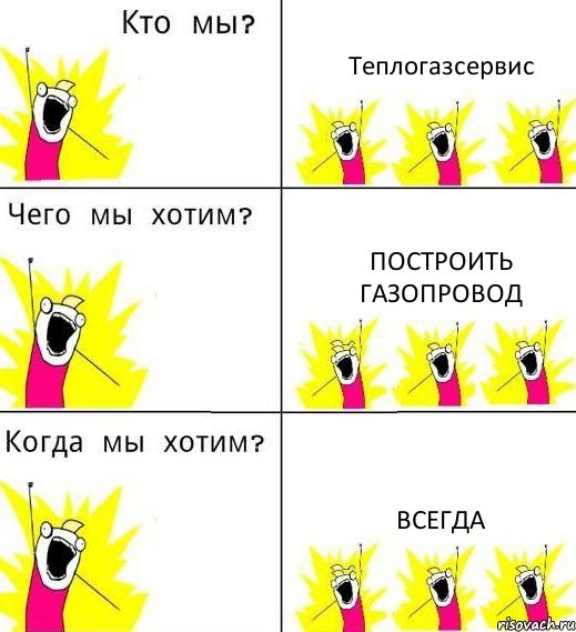 Теплогазсервис построить газопровод всегда, Комикс Что мы хотим