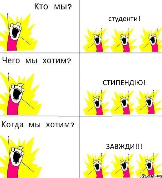 студенти! стипендію! завжди!!!, Комикс Что мы хотим