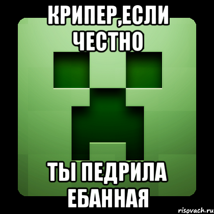 крипер,если честно ты педрила ебанная, Мем Creeper