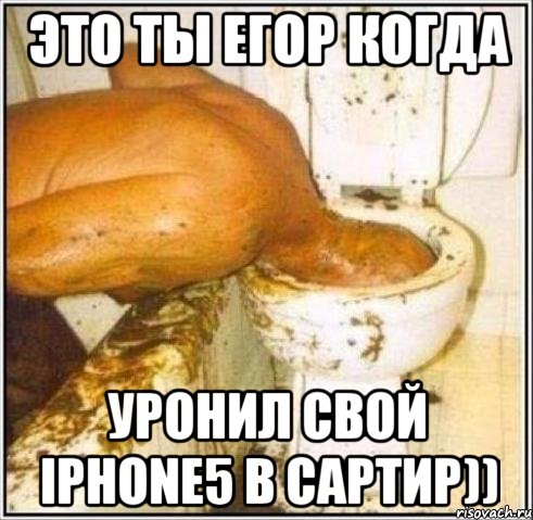 это ты егор когда уронил свой iphone5 в сартир)), Мем Дайвер