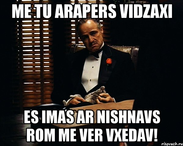 me tu arapers vidzaxi es imas ar nishnavs rom me ver vxedav!, Мем Дон Вито Корлеоне