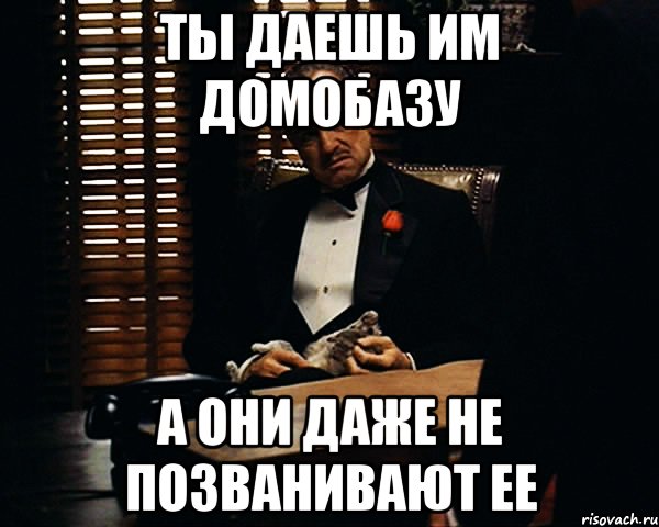 ты даешь им домобазу а они даже не позванивают ее, Мем Дон Вито Корлеоне