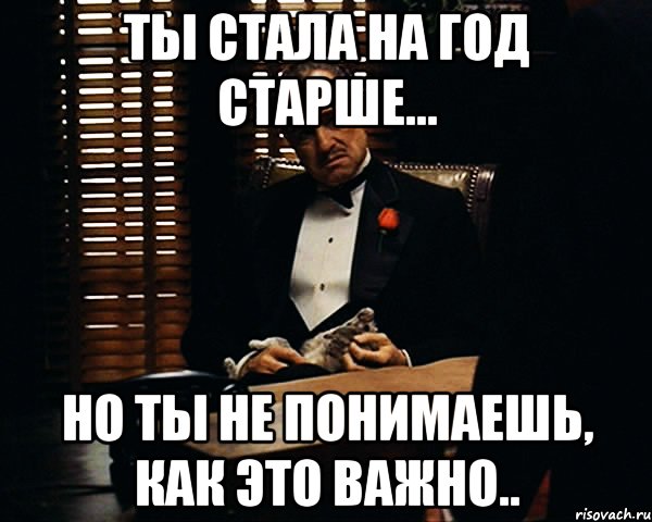 ты стала на год старше... но ты не понимаешь, как это важно.., Мем Дон Вито Корлеоне