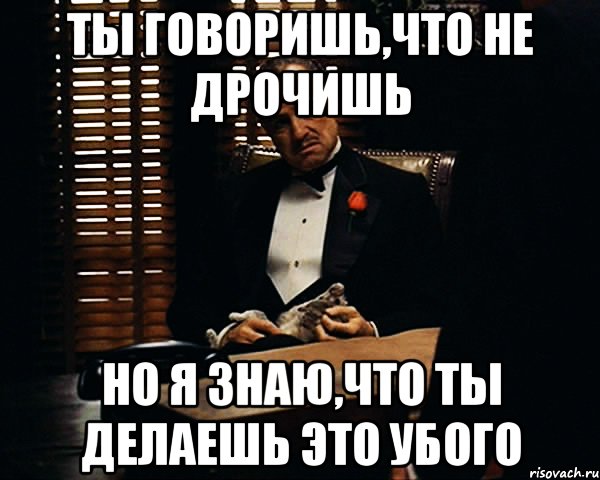 ты говоришь,что не дрочишь но я знаю,что ты делаешь это убого, Мем Дон Вито Корлеоне