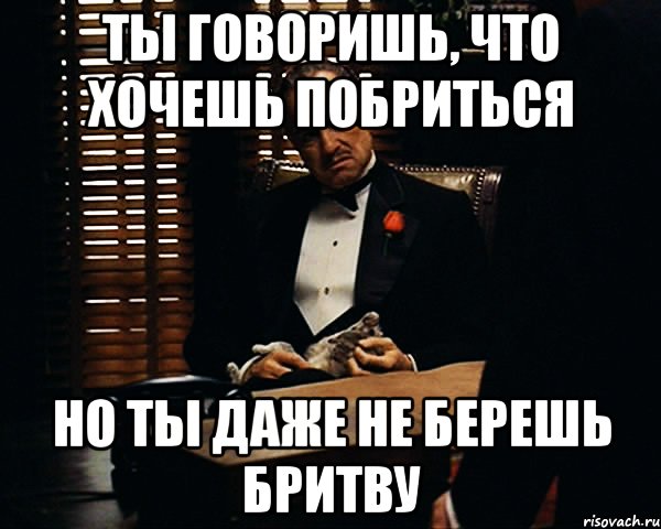 ты говоришь, что хочешь побриться но ты даже не берешь бритву, Мем Дон Вито Корлеоне