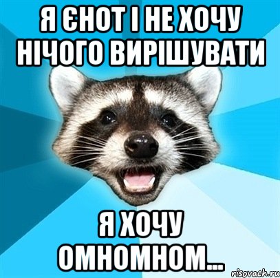 я єнот і не хочу нічого вирішувати я хочу омномном..., Мем Енот-Каламбурист