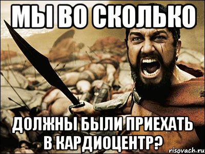 мы во сколько должны были приехать в кардиоцентр?, Мем Это Спарта