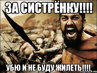 за систрёнку!!! убю и не буду жилеть!!!, Мем Это Спарта