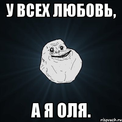 у всех любовь, а я оля., Мем Forever Alone