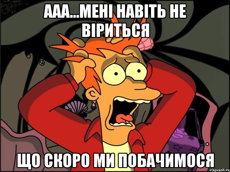 ааа...мені навіть не віриться що скоро ми побачимося, Мем Фрай в панике