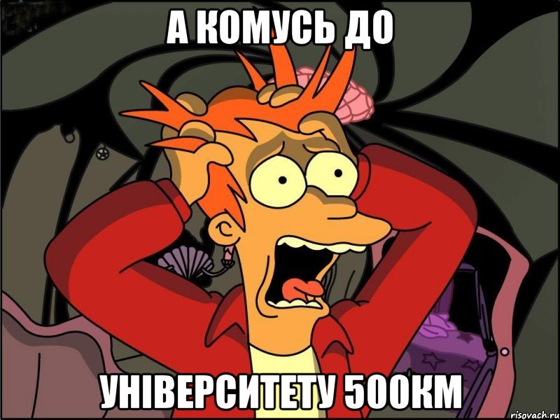 а комусь до університету 500км, Мем Фрай в панике