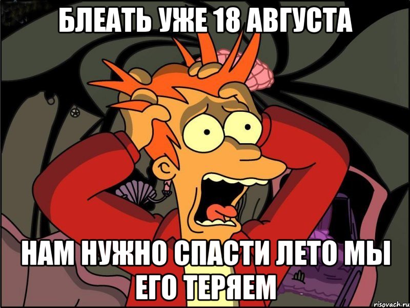 блеать уже 18 августа нам нужно спасти лето мы его теряем, Мем Фрай в панике