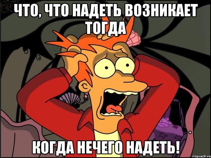 что, что надеть возникает тогда когда нечего надеть!, Мем Фрай в панике