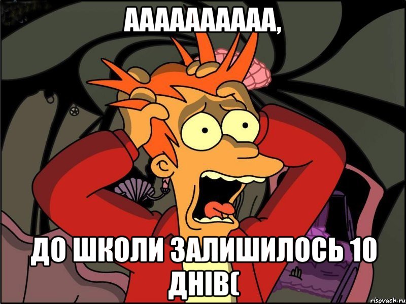 аааааааааа, до школи залишилось 10 днів(, Мем Фрай в панике