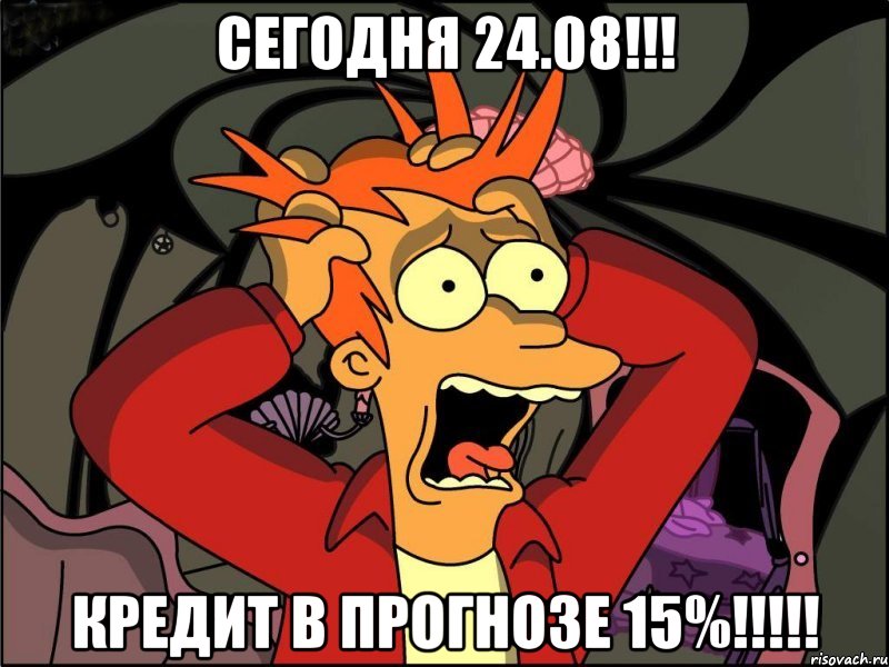 сегодня 24.08!!! кредит в прогнозе 15%!!!, Мем Фрай в панике