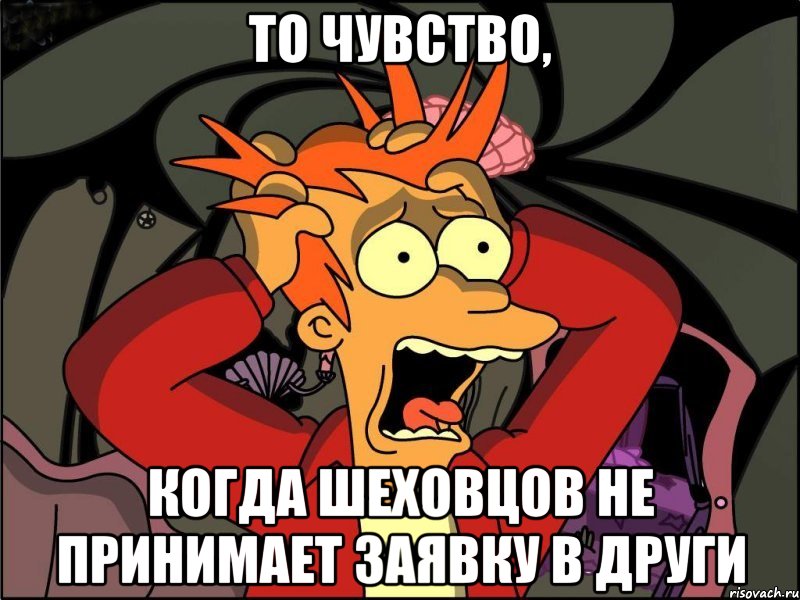 то чувство, когда шеховцов не принимает заявку в други, Мем Фрай в панике