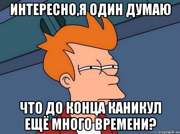 интересно,я один думаю что до конца каникул ещё много времени?, Мем  Фрай (мне кажется или)