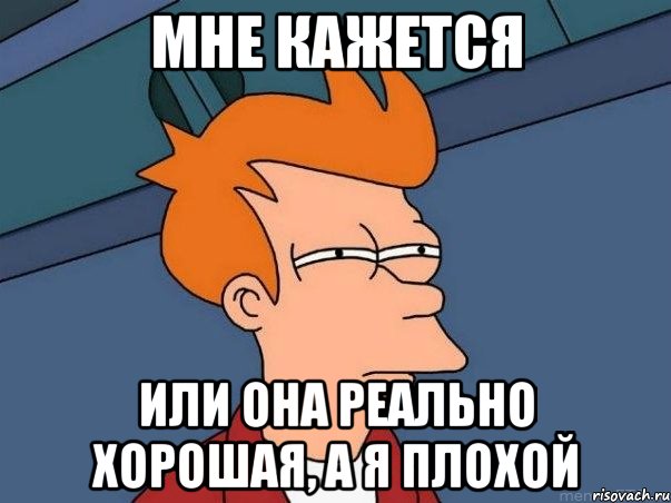 мне кажется или она реально хорошая, а я плохой, Мем  Фрай (мне кажется или)