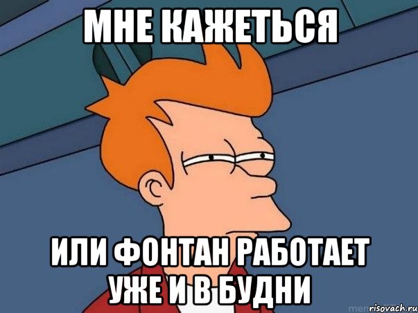 мне кажеться или фонтан работает уже и в будни, Мем  Фрай (мне кажется или)