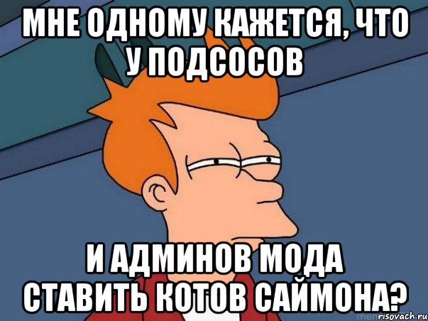 мне одному кажется, что у подсосов и админов мода ставить котов саймона?, Мем  Фрай (мне кажется или)