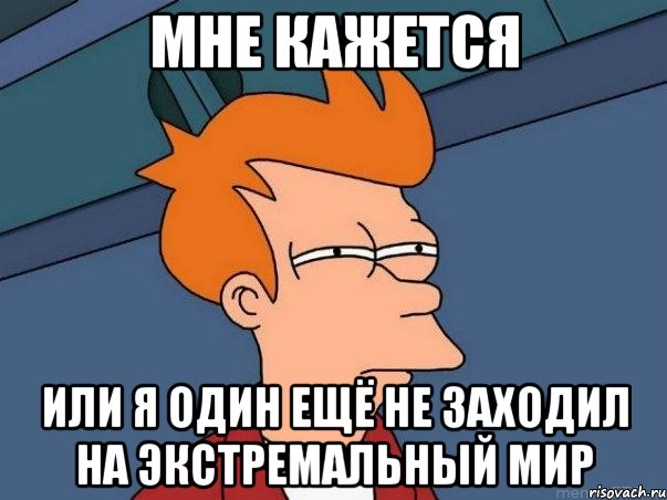 мне кажется или я один ещё не заходил на экстремальный мир, Мем  Фрай (мне кажется или)