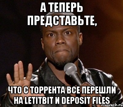 а теперь представьте, что с торрента все перешли на letitbit и deposit files, Мем  А теперь представь