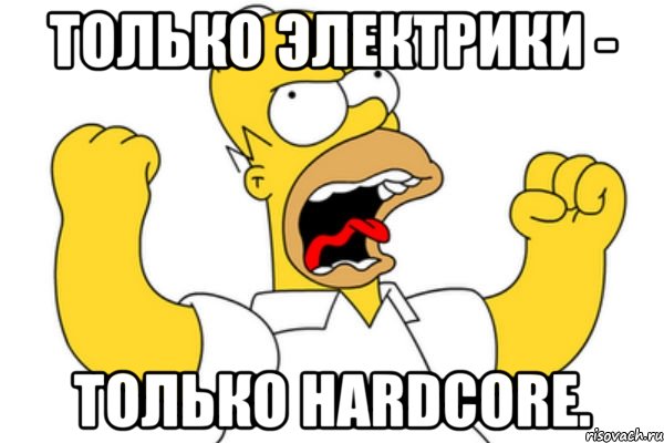 только электрики - только hardcore., Мем Разъяренный Гомер