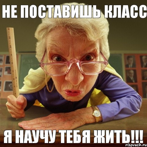 Я научу тебя жить!!! Не поставишь класс, Мем Злая училка