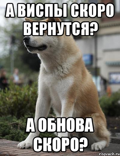 а виспы скоро вернутся? а обнова скоро?, Мем  Хатико ждет