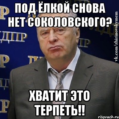 под ёлкой снова нет соколовского? хватит это терпеть!!, Мем Хватит это терпеть (Жириновский)