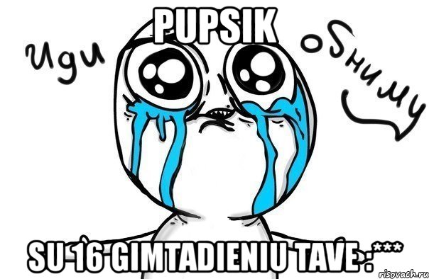 pupsik su 16 gimtadieniu tave :***, Мем Иди обниму