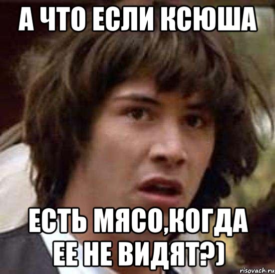 а что если ксюша есть мясо,когда ее не видят?), Мем А что если (Киану Ривз)