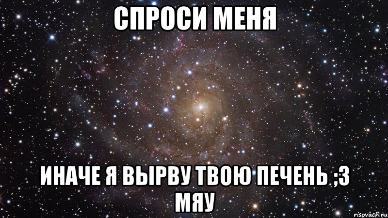 спроси меня иначе я вырву твою печень ;3 мяу, Мем  Космос (офигенно)